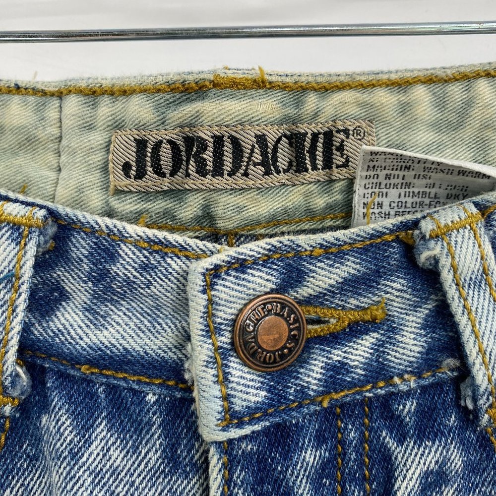 Vintage Jordache acid wash jeans size 7 0 24" tapered zipper ankle Y2K 90s - Picture 3 of 11